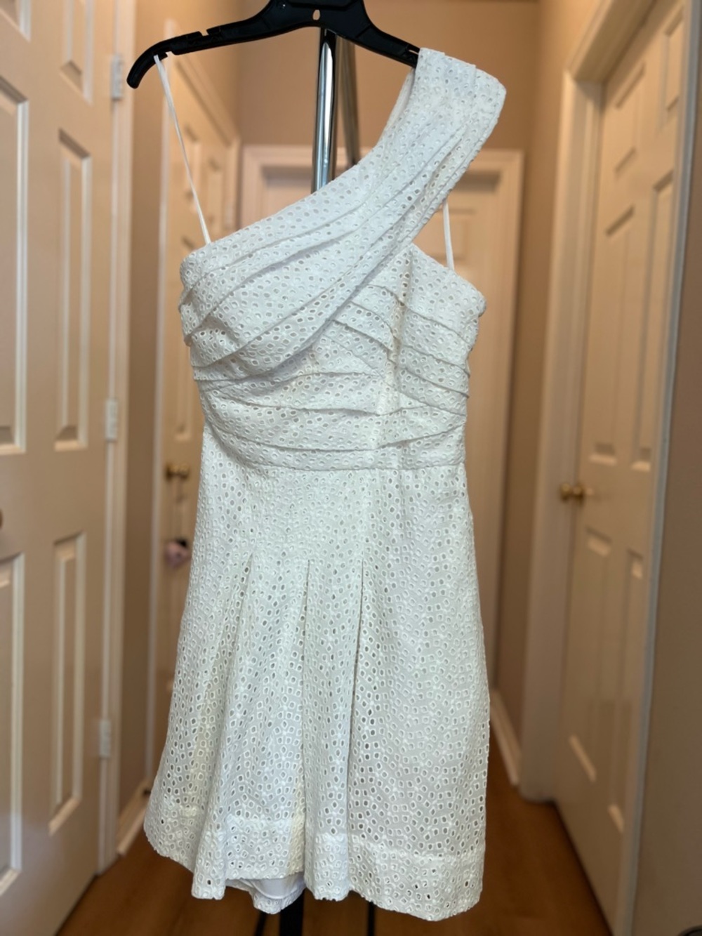 BCBGMaxAzria White Dress with Black Label Detail